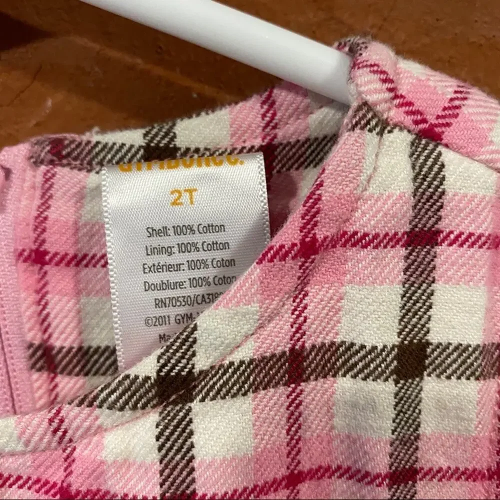 Gymboree Dress Sz 2T Pink Plaid Dress Layering Dress Sleeveless Dress